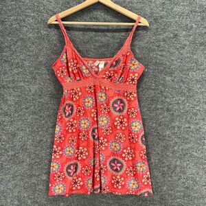 Ambrielle Night Gown Women M Medium Pink Floral V-Neck Sleeveless Lace Sleepwear